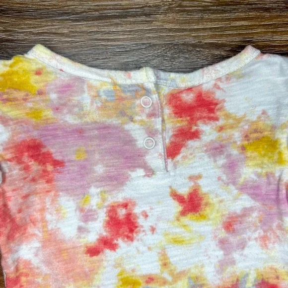 Old Navy Baby Girls Long Sleeve Ruffle Trim Tie Dye Bodysuit, Size 3-6M - Picture 4 of 10